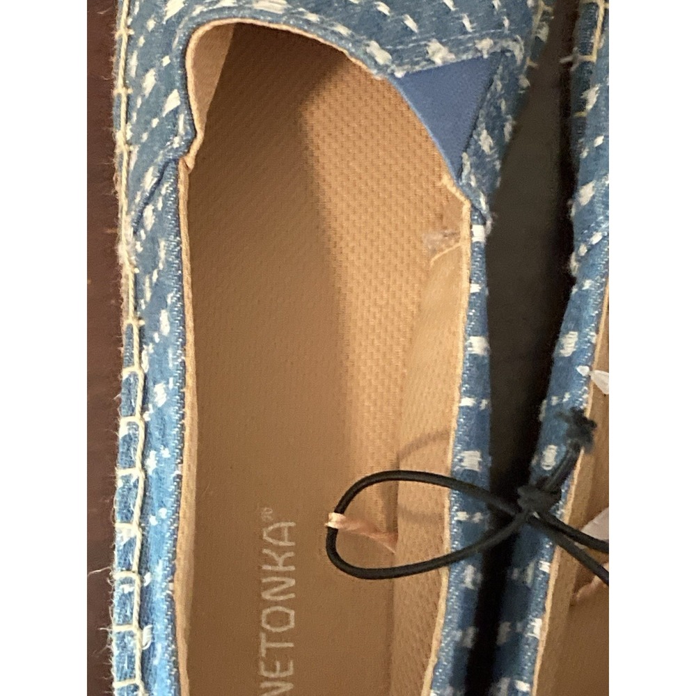 MINNETONKA Espadrilles Women's Pam Slip-On Casual Flats Sz 9 Blue White NEW - Picture 8 of 8